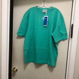 Adidas Green Short Sleeve Tee Vibrant Cotton Casual